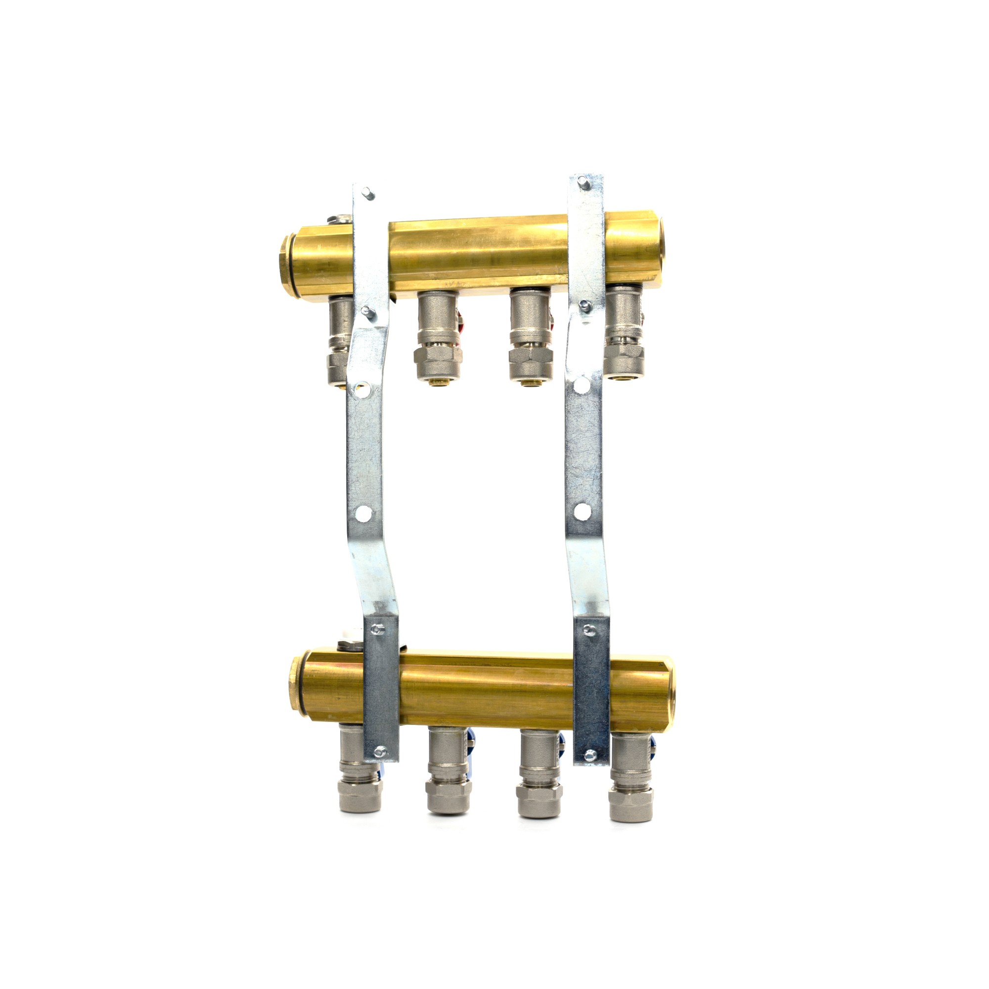 Brass manifold for radiant heating type Z